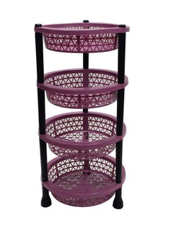 Plastic Rack for Vegetables Fruits Onion Potato Multipurpose Storage for Household Office Use Vegetable 4 Step Kitchen Stand Round Rectangular Rack