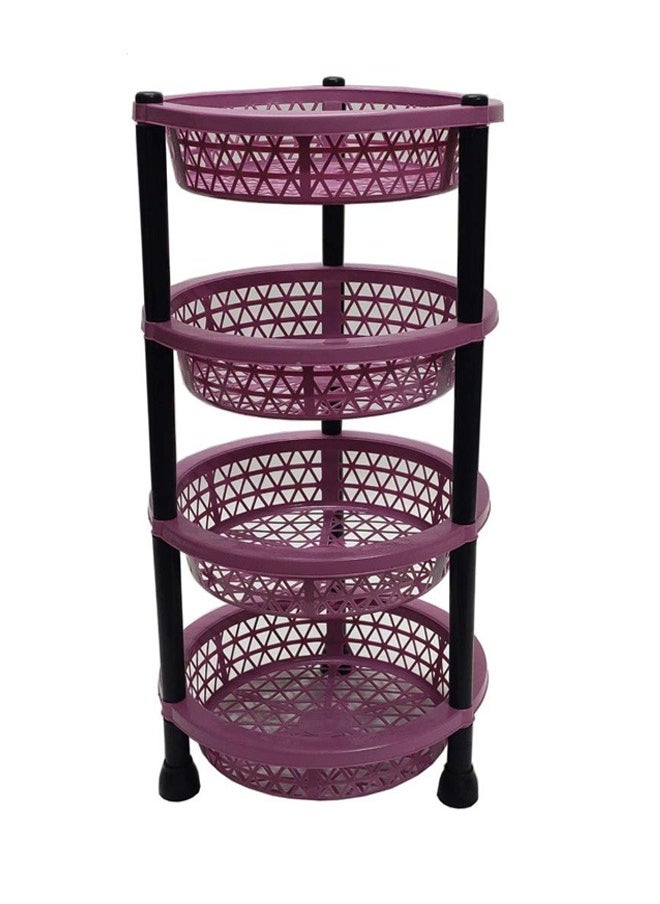 Generic - Plastic Rack for Vegetables Fruits Onion Potato Multipurpose Storage for Household Office Use Vegetable 4 Step Kitchen Stand Round Rectangular Rack - Image 1