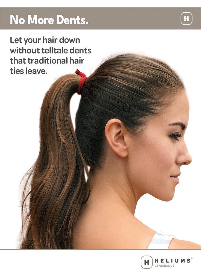 Cyndibands Elastic Hair Ties - Dark Brown - Gentle Hold Ribbon Ponytail Holders, 6 Count - Image 4