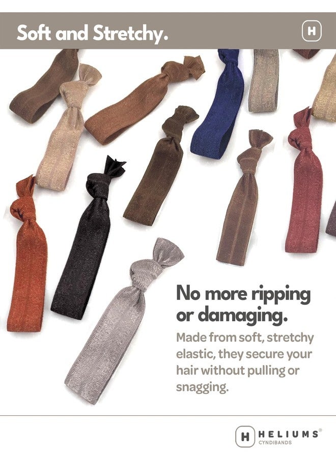 Cyndibands Elastic Hair Ties - Dark Brown - Gentle Hold Ribbon Ponytail Holders, 6 Count - Image 3