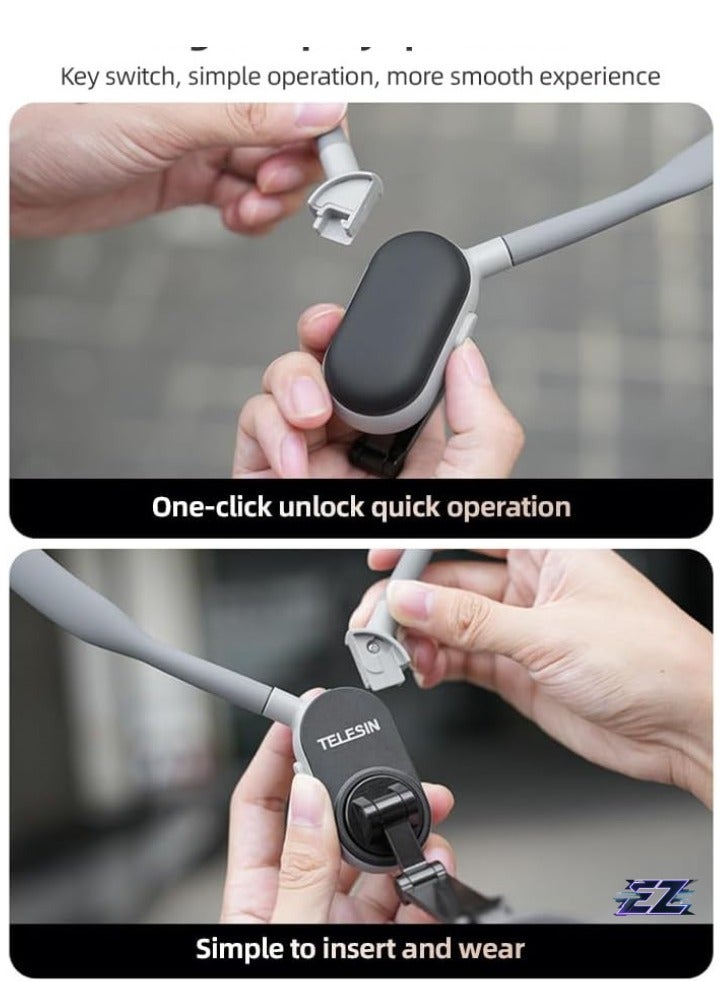 ELTRAZONE MNM-001 Neck Phone Holder with Quick Release – Multi-Angle Adjustable Neck Mount for Android Smartphones (15141312) with Strap and Metal Ring - Image 5