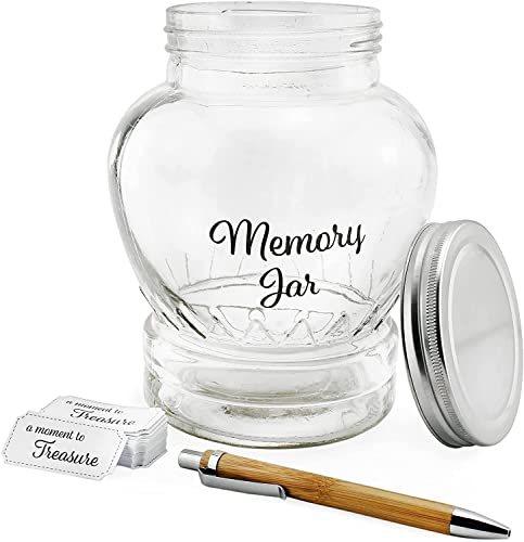 Darware Clear Glass Memory Jar, Family Keepsake Gift with 200 Write-On Tickets, Sharing Time Count Your Blessings Jar - Image 1