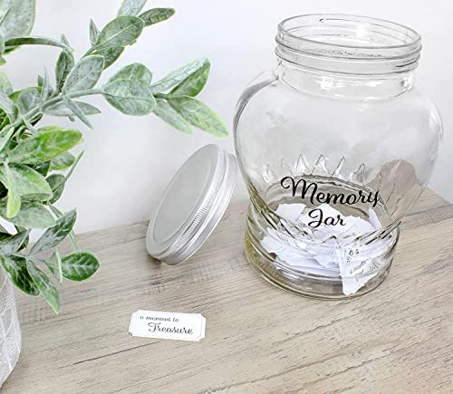 Darware Clear Glass Memory Jar, Family Keepsake Gift with 200 Write-On Tickets, Sharing Time Count Your Blessings Jar - Image 2