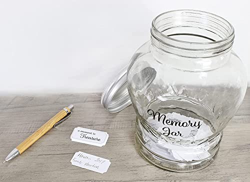 Darware Clear Glass Memory Jar, Family Keepsake Gift with 200 Write-On Tickets, Sharing Time Count Your Blessings Jar - Image 5