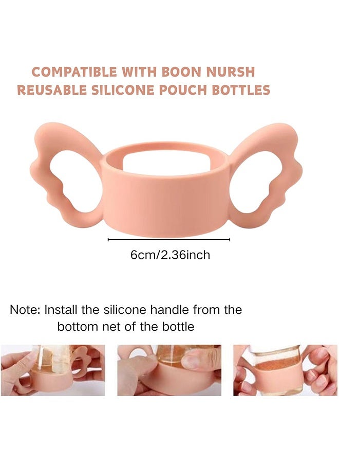 Quantum 4 PCS Baby Bottle Handles, Reusable Silicone Wide Neck Handle, Cute Wing Design Silicone Bottle Holder for Easy Grip - Image 2