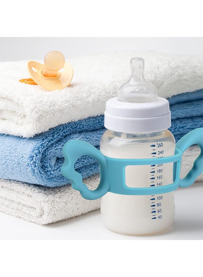 Quantum 4 PCS Baby Bottle Handles, Reusable Silicone Wide Neck Handle, Cute Wing Design Silicone Bottle Holder for Easy Grip - Image 5