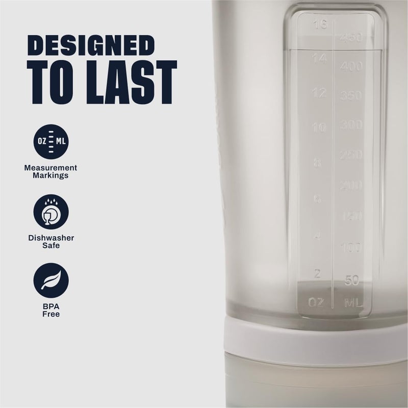 BlenderBottle Shaker Bottle with Pill Organizer and Storage for Protein Powder, Classic V2 ProStak System, 22-Ounce, Smoke Grey - Image 5