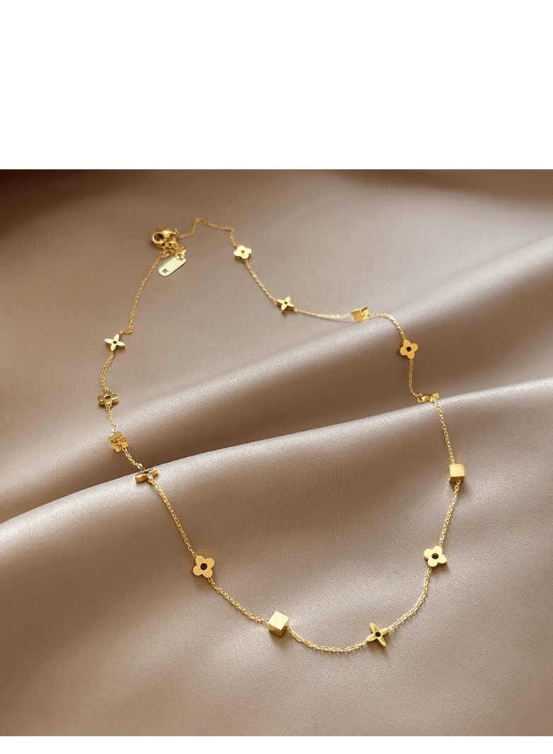 18K Gold Plated  Necklace  Made Of Titanium Steel Non Fade Simple Design  For Daily Wear - Image 1