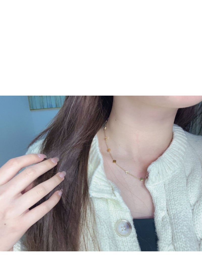 18K Gold Plated  Necklace  Made Of Titanium Steel Non Fade Simple Design  For Daily Wear - Image 5