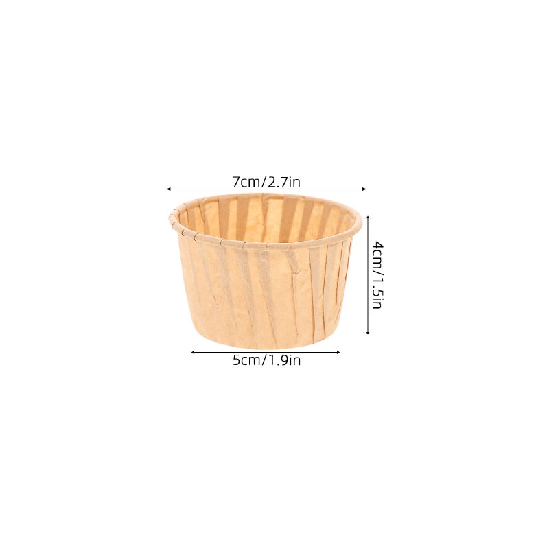 Natural Greaseproof Paper Baking Cups 100pcs Parchment Muffin Liners Dessert Preparation - Image 3