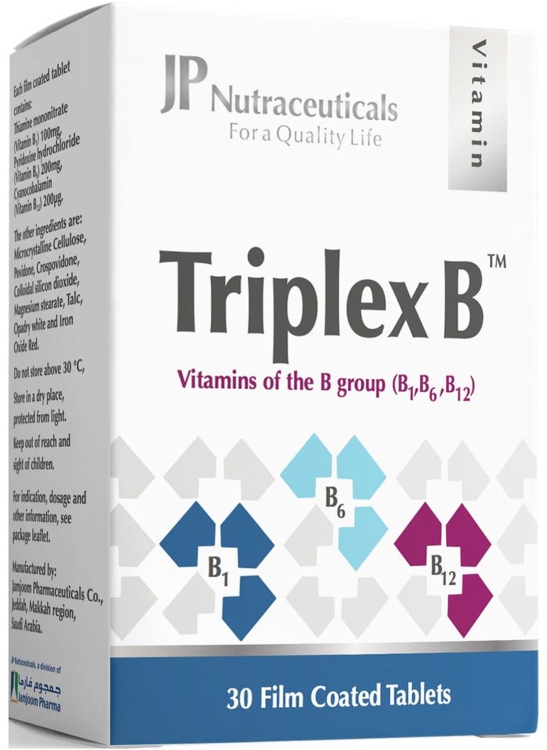 JP Neutraceuticals JP Triplex Vitamin B 30 Tablets  - Image 1