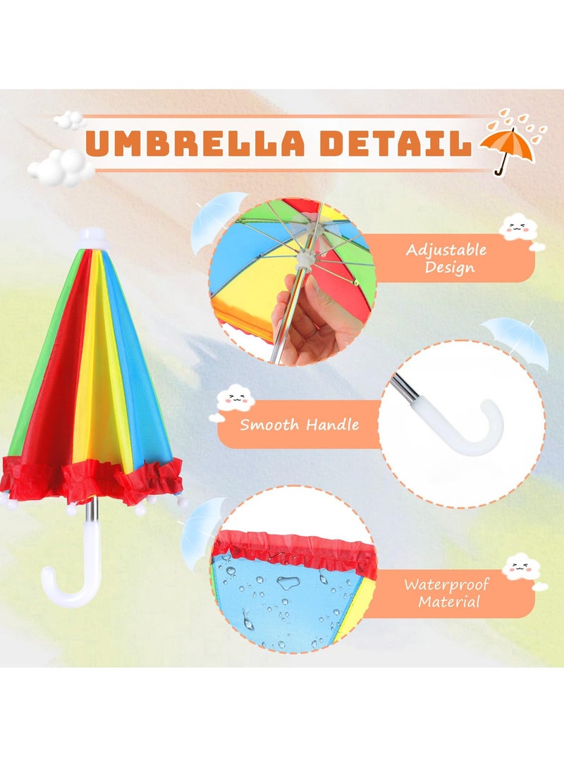 SYOSI - 12 Pcs Multicolor Mini Umbrellas for Decorations 10.8 Inch Mini Suny Rainy Umbrella Colorful Miniature Umbrellas for Boys Girl Dolls Decorations Decoration Games Home Accessories Rainbow Style - Image 1