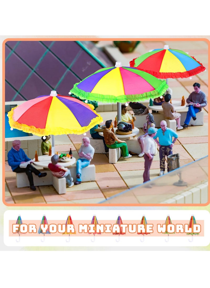 SYOSI - 12 Pcs Multicolor Mini Umbrellas for Decorations 10.8 Inch Mini Suny Rainy Umbrella Colorful Miniature Umbrellas for Boys Girl Dolls Decorations Decoration Games Home Accessories Rainbow Style - Image 1