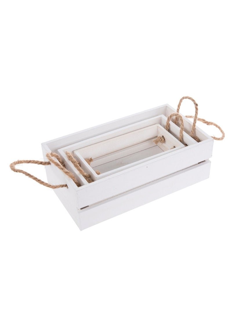 Generic - Set of 3 Shabby Chic Wooden Crates  Perfect for your home design - Image 1