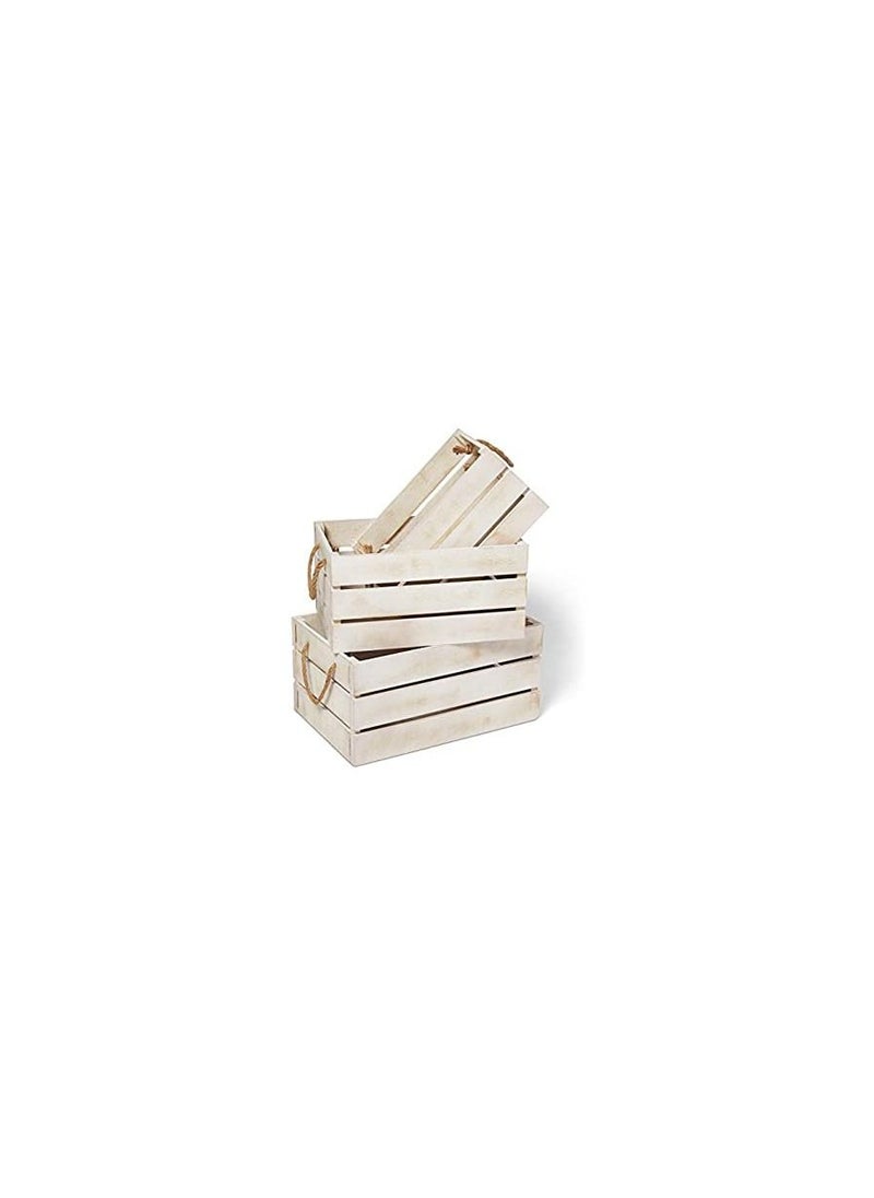 Generic - Set of 3 Shabby Chic Wooden Crates  Perfect for your home design - Image 1