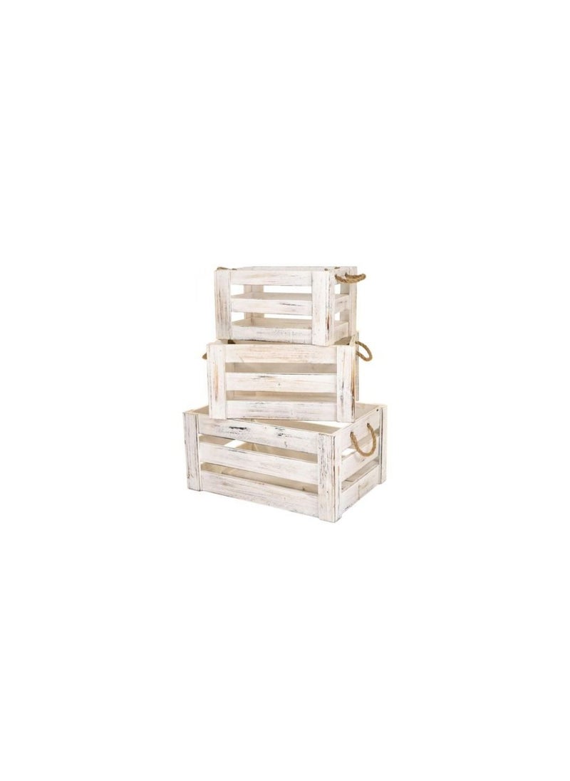 Generic - Set of 3 Shabby Chic Wooden Crates  Perfect for your home design - Image 1