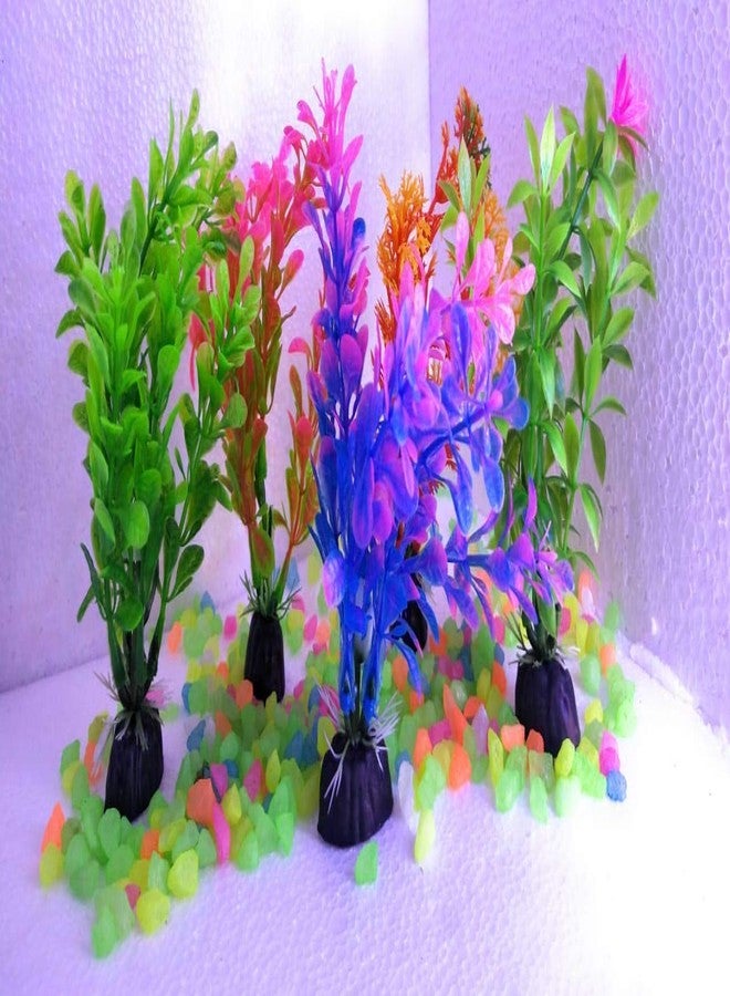 NATLIS Beautiful Multicolour Artificial Aquarium Plastic Plants for Home and Fishes Tank Decoration (Set of 5) - Image 3