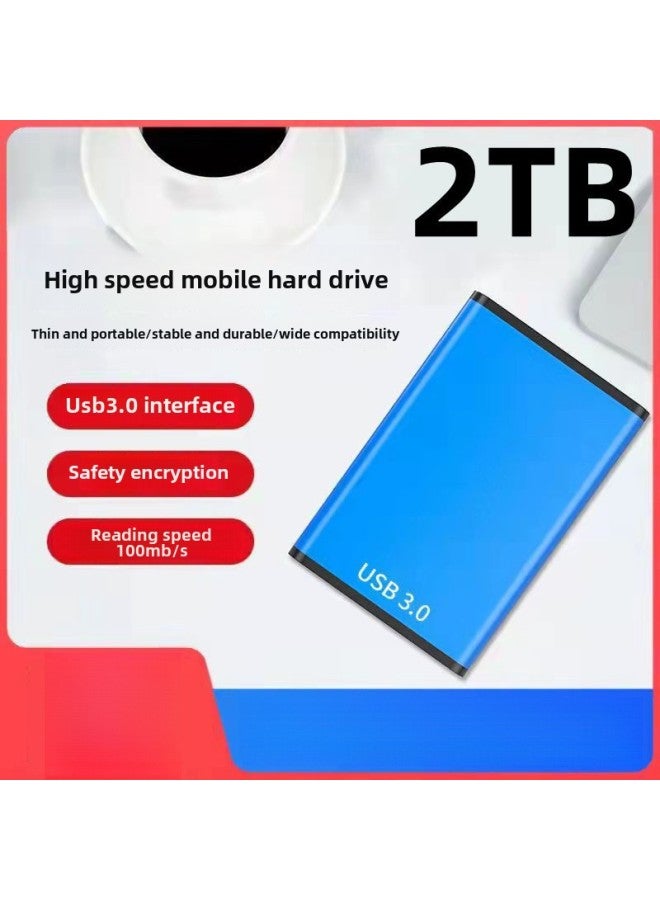 Mobile Hard Disk 2t Office High-speed Transmission Usb3.0 Hard Disk Metal Solid Machine For Notebook Desktop Computer 1t-Capacity:Business Black-Interface:1t/high-speed Reading And Writing Usb3.0/portable Transmission  - Image 2