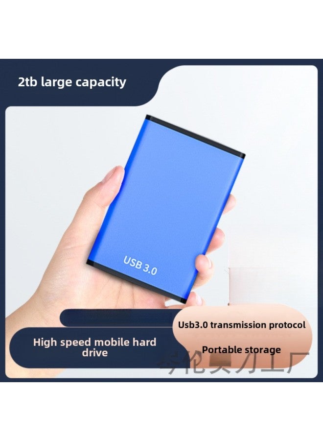 Mobile Hard Disk 2t Office High-speed Transmission Usb3.0 Hard Disk Metal Solid Machine For Notebook Desktop Computer 1t-Capacity:Business Black-Interface:1t/high-speed Reading And Writing Usb3.0/portable Transmission  - Image 1