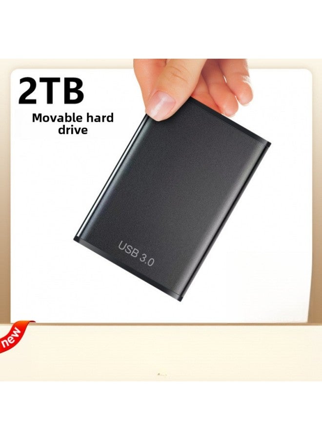 Mobile Hard Disk 2t Office High-speed Transmission Usb3.0 Hard Disk Metal Solid Machine For Notebook Desktop Computer 1t-Capacity:Business Black-Interface:1t/high-speed Reading And Writing Usb3.0/portable Transmission  - Image 3