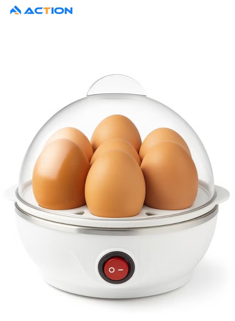 أكشن جهاز طهي البيض بالبخار وغلي البيض الكهربائي بقوة 350 وات - غطاء شفاف مقاوم للحرارة - سعة 7 بيضات - تصميم صغير الحجم وقابل للحمل وسهل الاستخدام - مثالي لوجبات إفطار سريعة وصحية - Image 2