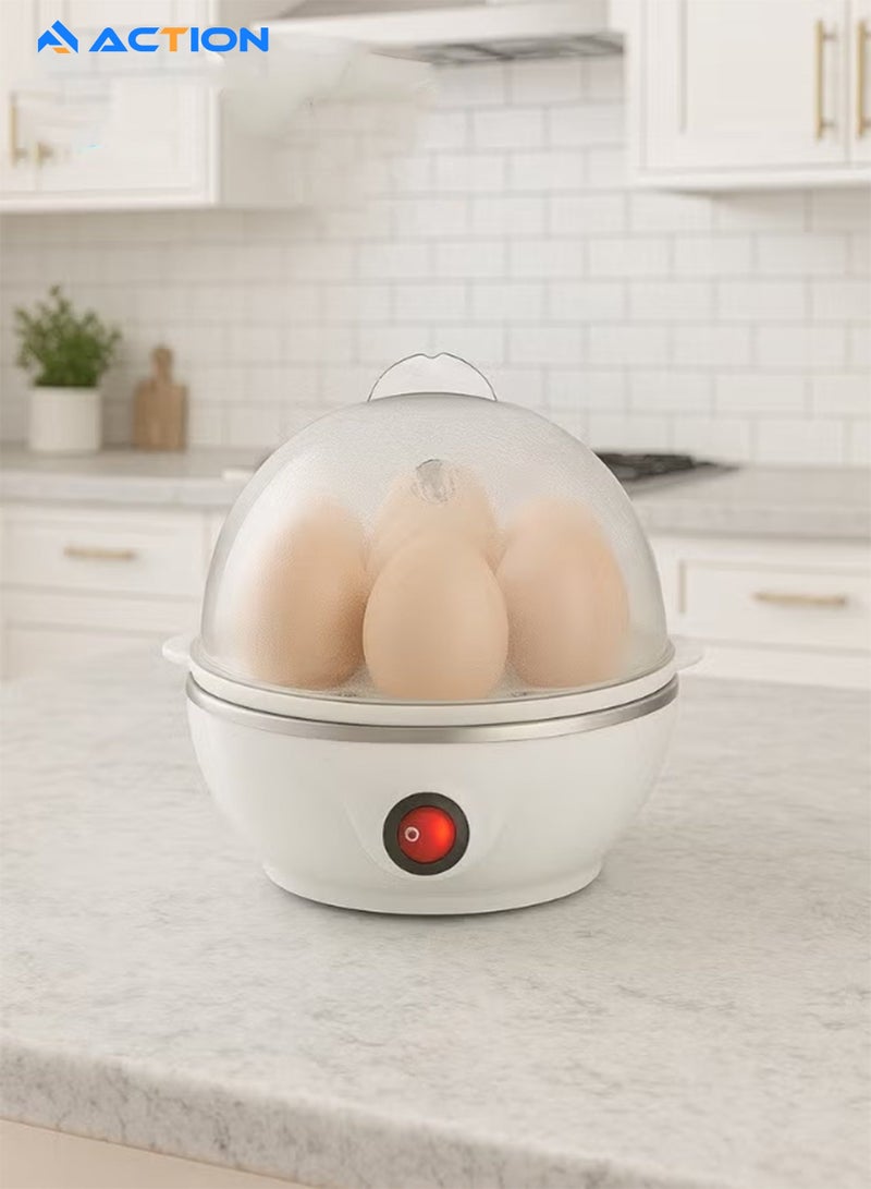 أكشن جهاز طهي البيض بالبخار وغلي البيض الكهربائي بقوة 350 وات - غطاء شفاف مقاوم للحرارة - سعة 7 بيضات - تصميم صغير الحجم وقابل للحمل وسهل الاستخدام - مثالي لوجبات إفطار سريعة وصحية - Image 5