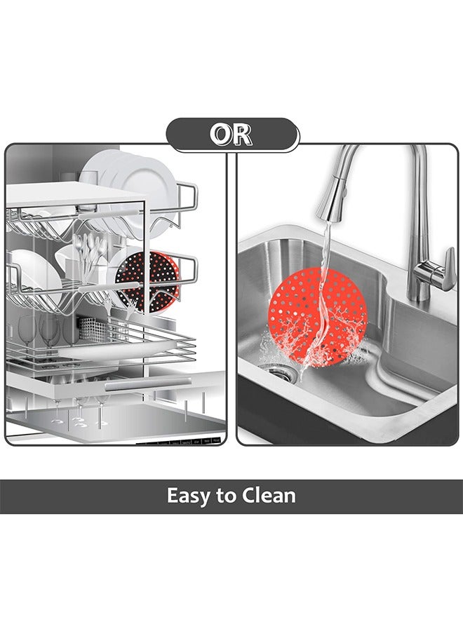 Arabest 2 Pcs Air Fryer Liners, 8 Inches Reusable Silicone Liners, Kitchen Air Fryer Accessories (Black, Red) - Image 3