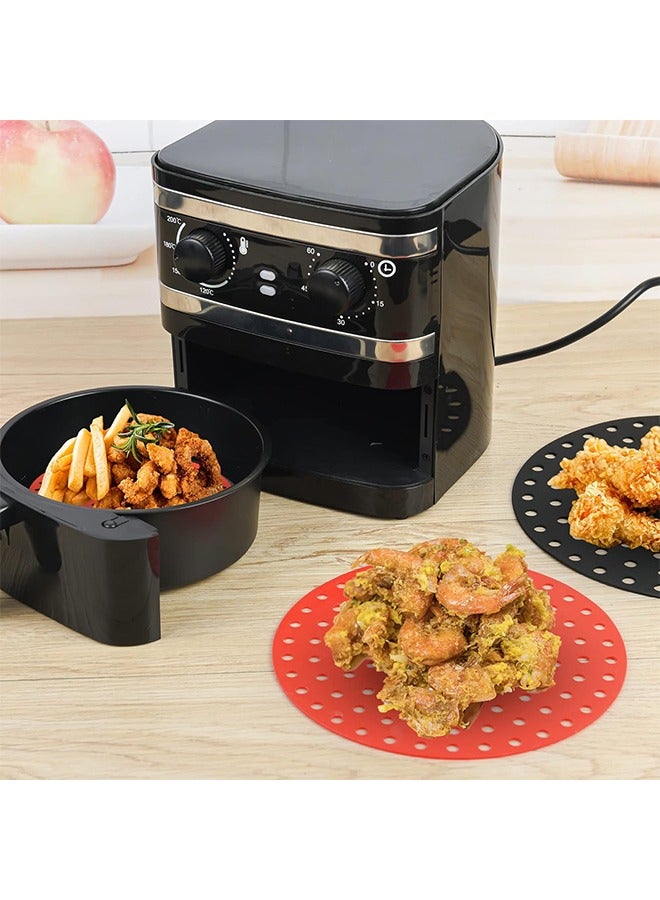 Arabest 2 Pcs Air Fryer Liners, 8 Inches Reusable Silicone Liners, Kitchen Air Fryer Accessories (Black, Red) - Image 5
