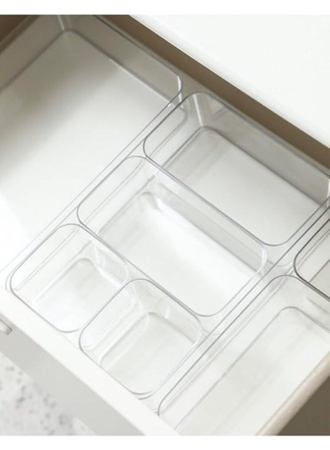 9-piece set of clear acrylic drawer organizers in various sizesLarge size: 25 * 16 cm; Medium size: 16 * 16 cm; Small size: 8 * 8 cm - Image 2