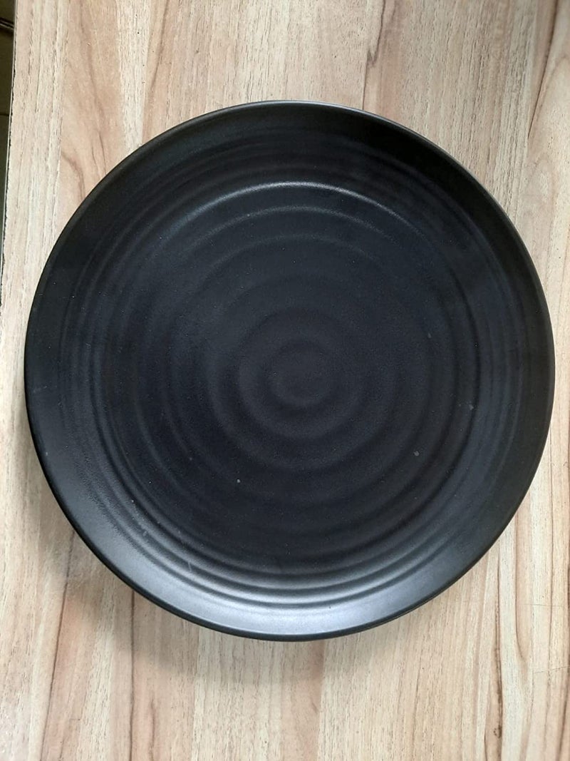 Coolkart Melamine Matte Round Quarter Plates Black Pack of 6 - Image 4