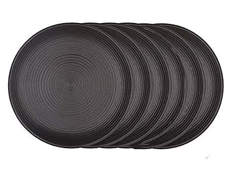 Coolkart Melamine Matte Round Quarter Plates Black Pack of 6 - Image 5
