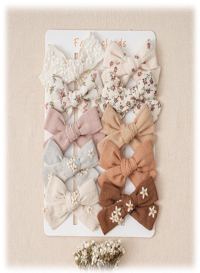 Fancy Clouds Hair Bows Clips for Girls,10 Pack Handmade Hair Accessories Barrettes Alligator Clips for Baby Toddler Infant School Gifts - Image 1