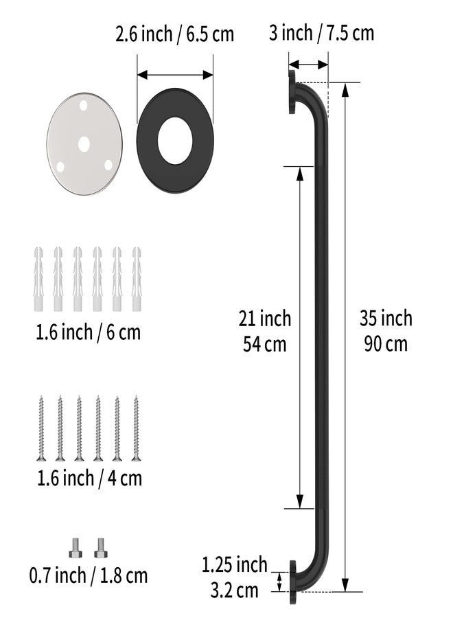 Munzong 36 Inch Shower Grab Bar Oil Rubbed Black, Munzong Anti Slip Bathroom Grab Bar, Knurled Bathroom Balance Bar,Safety Hand Rail Support Handicap Elderly Injury Senior Assist Bath Handle - Image 2