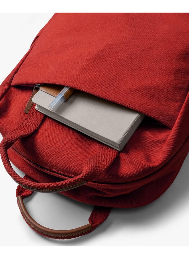 DailyObjects DailyObjects Crimson Red Field Daypack|Casual backpack fits upto 14" inch laptop with Luggage Sleeve| Unisex Travel Backpack | Made of Durable Canvas Material | Zippered Compartments with Pockets  - Image 2