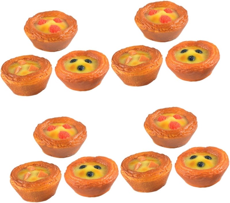 Realistic Egg Tart Model 2 Pieces Artificial Cake Dessert Decor For Bakery Shop - Image 1