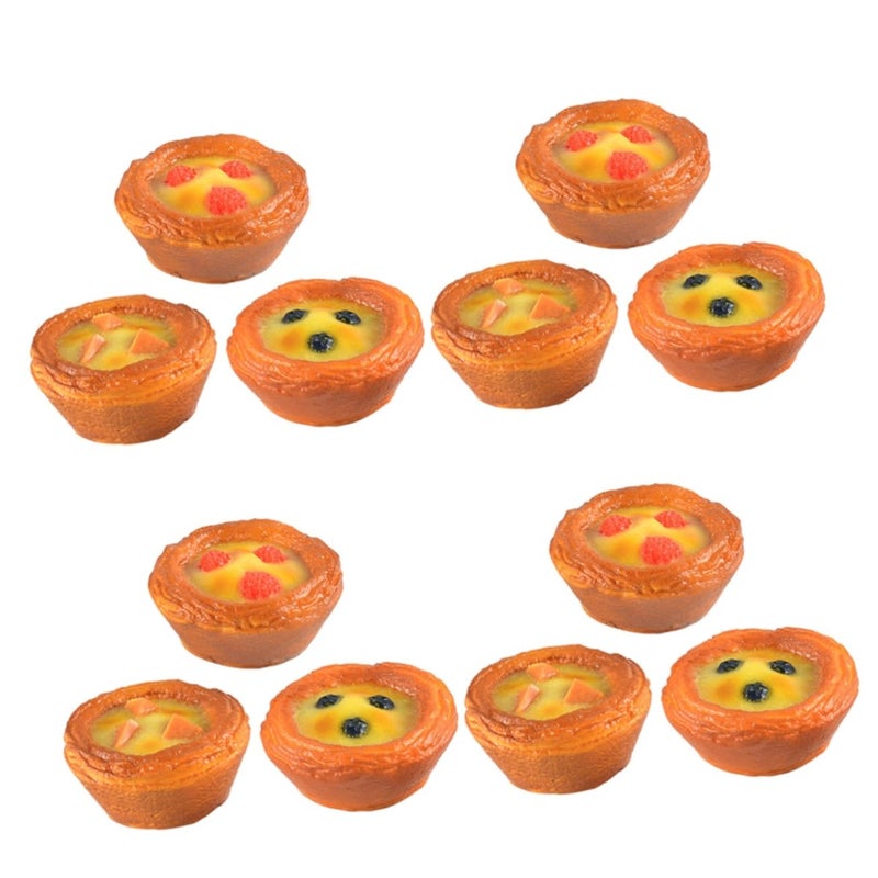 Realistic Egg Tart Model 2 Pieces Artificial Cake Dessert Decor For Bakery Shop - Image 2