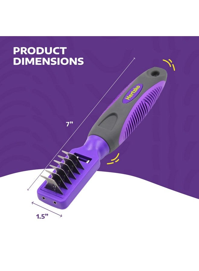Hertzko Dematting Comb for Dogs by Hertzko - Grooming Tool for Long and Short Haired Pets - Matted Cat Fur Remover for Small Dogs, Cats, and Rabbits - Tangle and Knot Remover Brush - Image 3