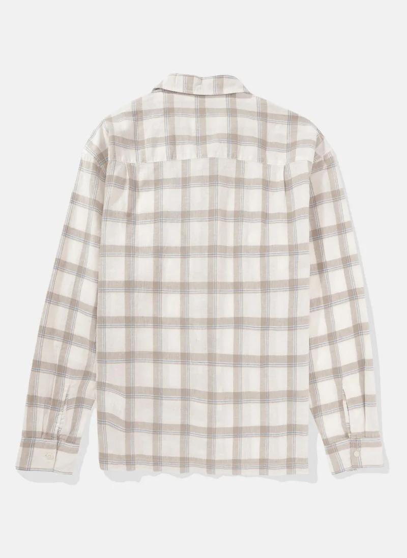 امريكان ايجل Collar Linen Checked Shirt