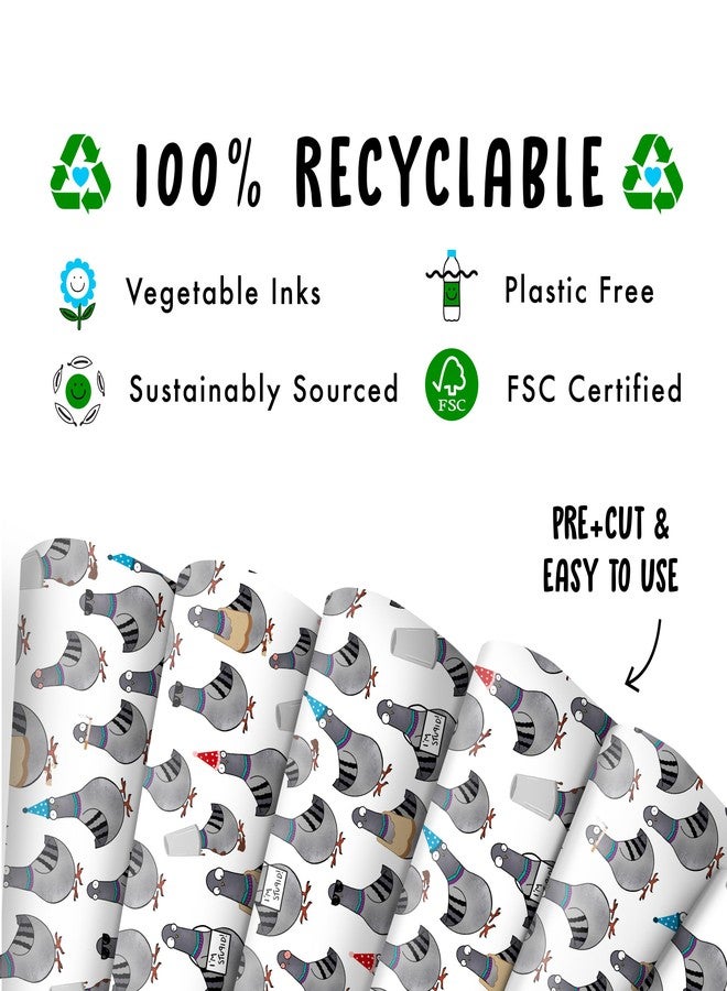 CENTRAL 23 Funny Wrapping Paper - 6 Sheets Of White Gift Wrap For Men Women - Stupid Pigeons - Bird - Friends Wrapping Paper - Comes With Stickers - Recyclable - Image 3