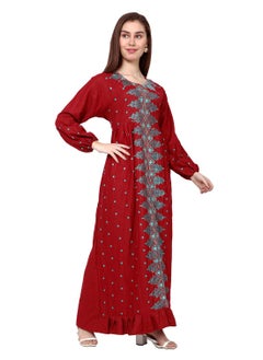 HANA & SARA LONG VISCOSE UNIQUE EMBROIDERY LONG SLEEVES ARABIC KAFTAN JALABIYA DRESS  - Image 4