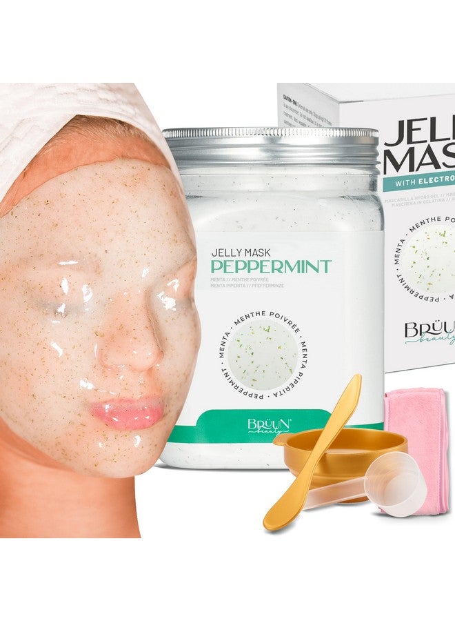 BRÜUN Peeloff Peppermint Jelly Mask For Face Care A 23 Fl Oz Rubber Mask Jar For 30 To 35 Treatments A Skin Care Moisturizing Gel Mask Of Spa Set For Men, Women And Adults - Image 1