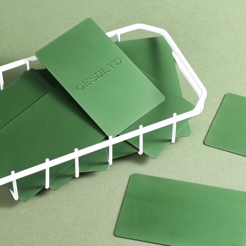 OESDLTD Thick Aluminum Metal Business Cards Anodized Aluminum 86 X 54 X 0.8mm 15 pcs Include Protector Sleeves (Deep Forest Green) - Image 5