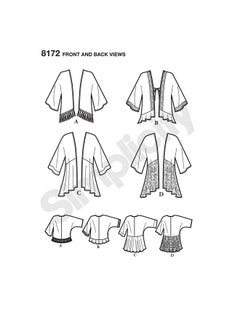 Simplicity 8172 Easy To Sew Misses' Kimono Sewing Pattern Kit Code 8172 Sizes Xxs Xxl  - Image 3