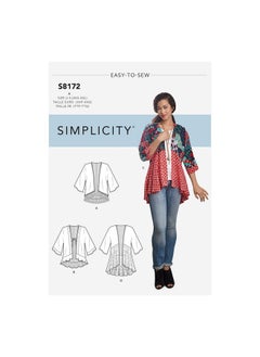 Simplicity 8172 Easy To Sew Misses' Kimono Sewing Pattern Kit Code 8172 Sizes Xxs Xxl  - Image 1