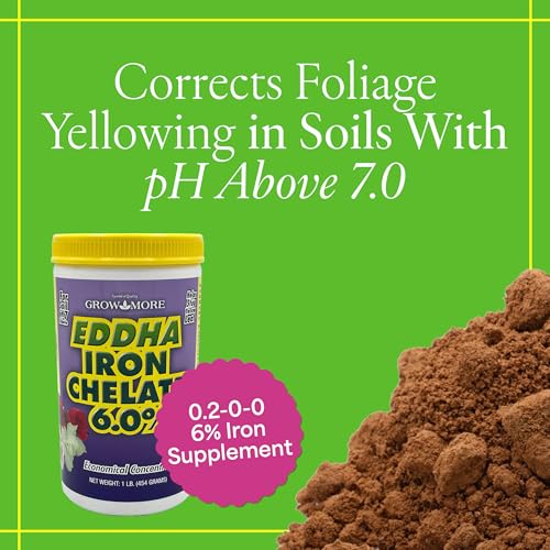 Grow More 0.2-0-0 EDDHA Iron Chelate for Greener Plants on Soils with pH of 7 or Above - 1lb of Water Soluble Chelated 6% Iron for Plants - Image 2
