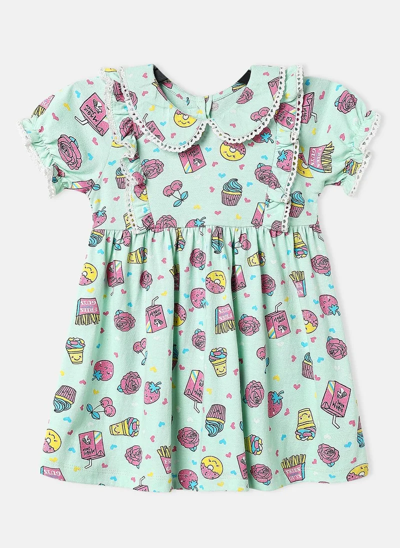 نوتيناتي Nautinati Girls' Graphic Print Knee Length Dress