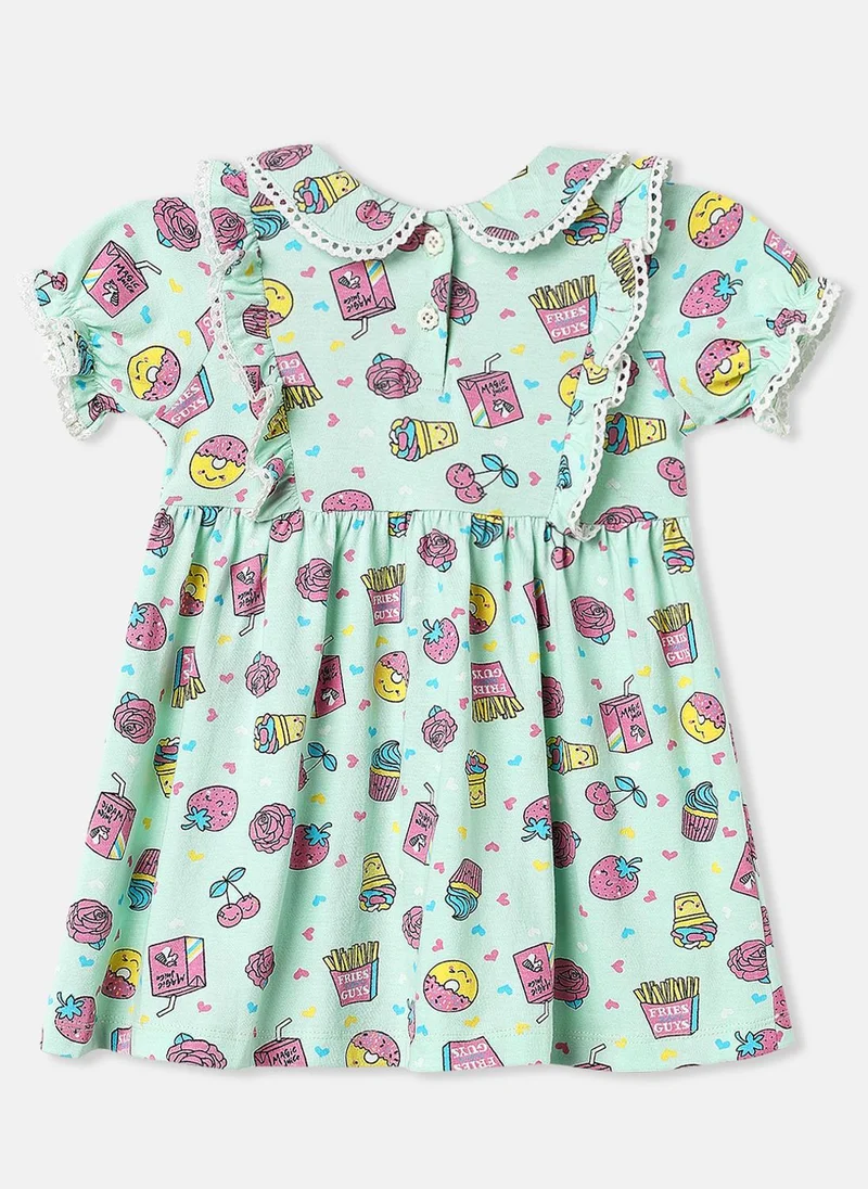 نوتيناتي Nautinati Girls' Graphic Print Knee Length Dress