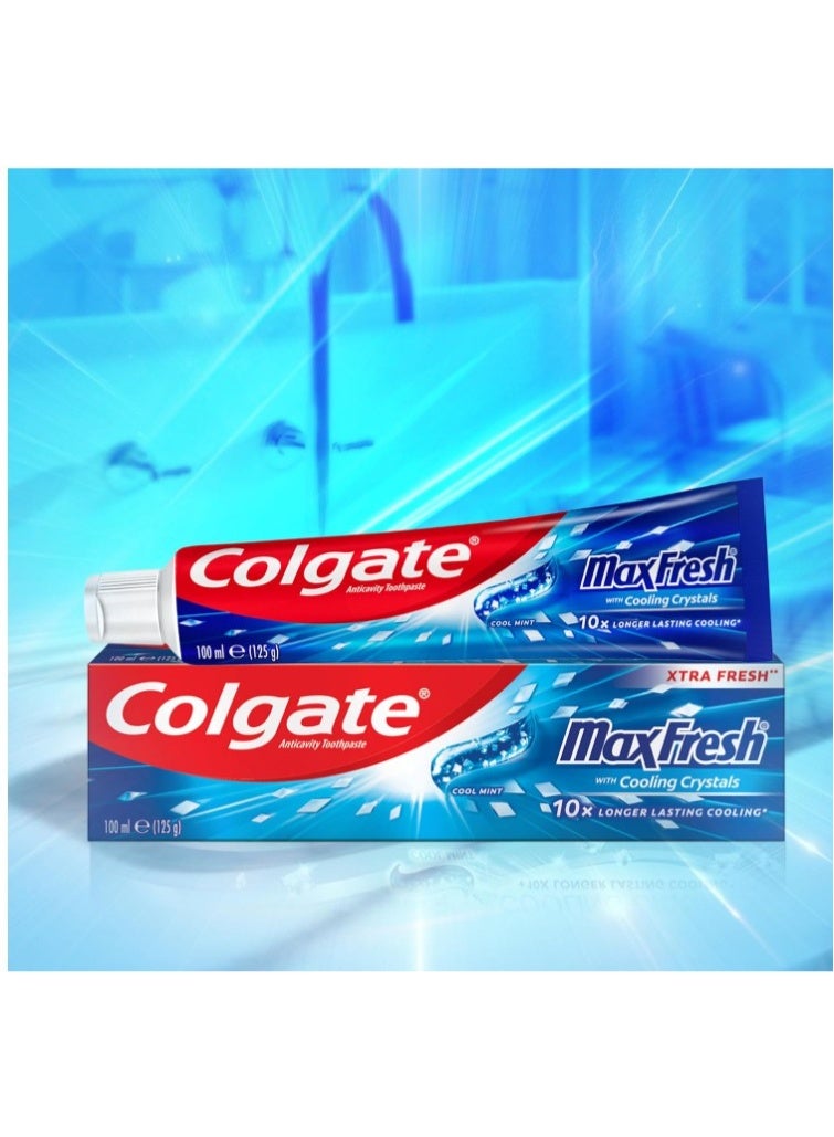 كولجيت معجون أسنان كولجيت ماكس فريش بنكهة النعناع المنعش، مع بلورات التبريد، 4 × 75 مل، عبوة من 4 قطع - Image 2