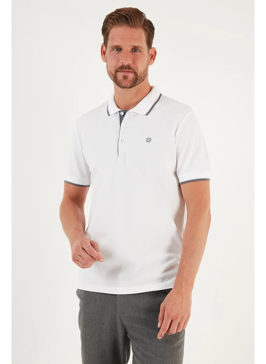 بوراتي Cotton Slim Fit Stripe Detailed Buttoned Polo Collar 4-Pack T Shirt Men's T Shirt 5902118S4