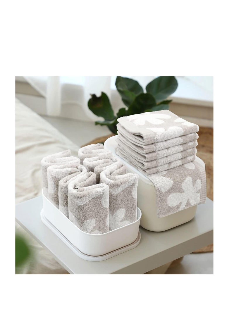 SYOSI Microfiber Washcloths Towels Set, Highly Absorbent and Super Soft Fingertip Towels, Multi-Purpose Wash Cloths for Bathroom, Hotel, Spa, and Gym, 12x12 Inch, Light Gray - Image 4